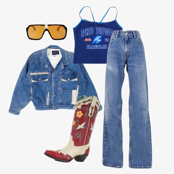 Levi's Blue Boyfriend Jeans - Picture 1 of 11